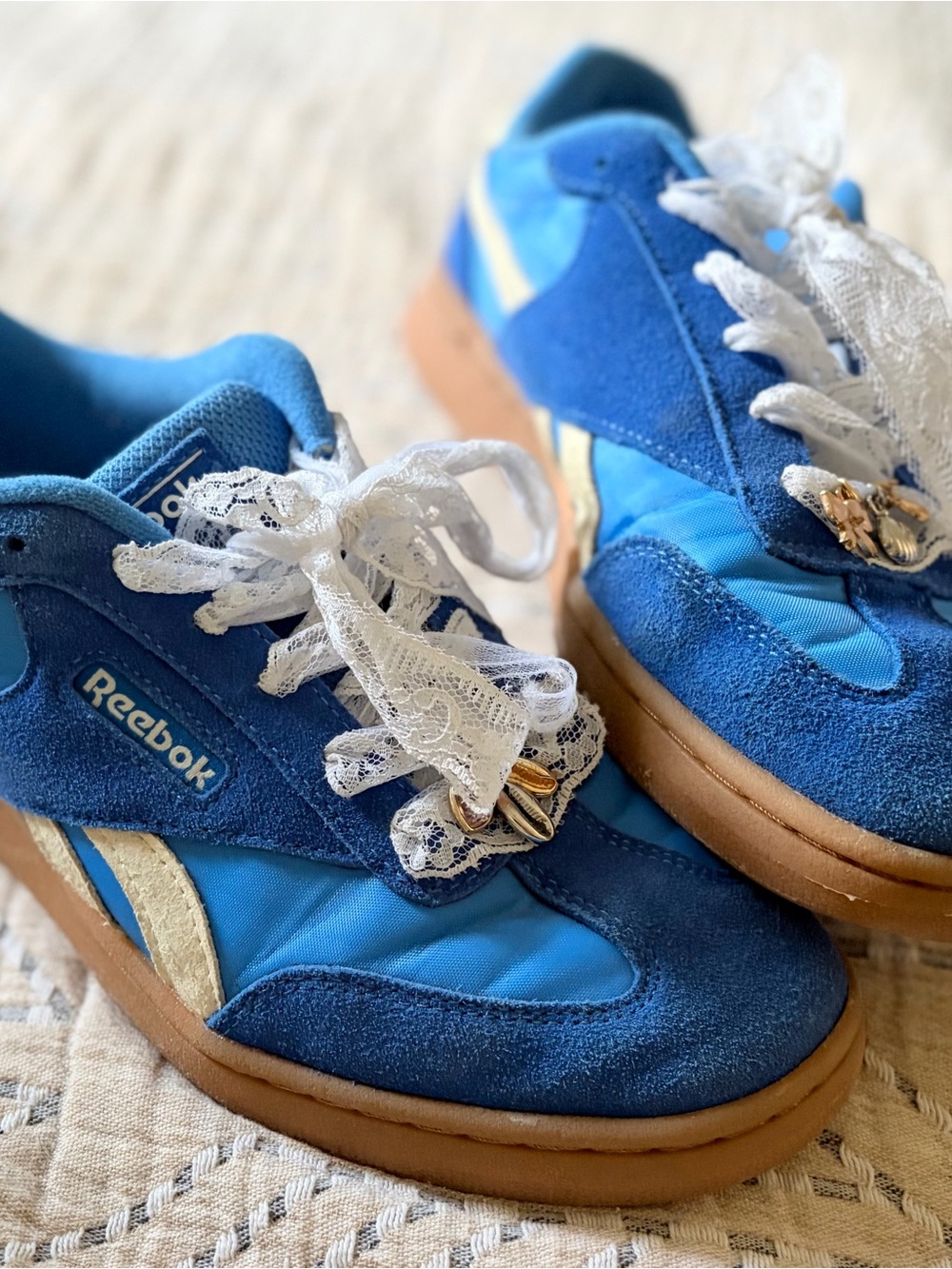 Reebok  Royal Blue & white Lace-Up Sneakers
